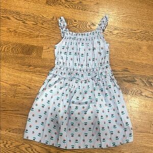 Hanna Andersson Smocked Floral Dress - White with Pink and Green